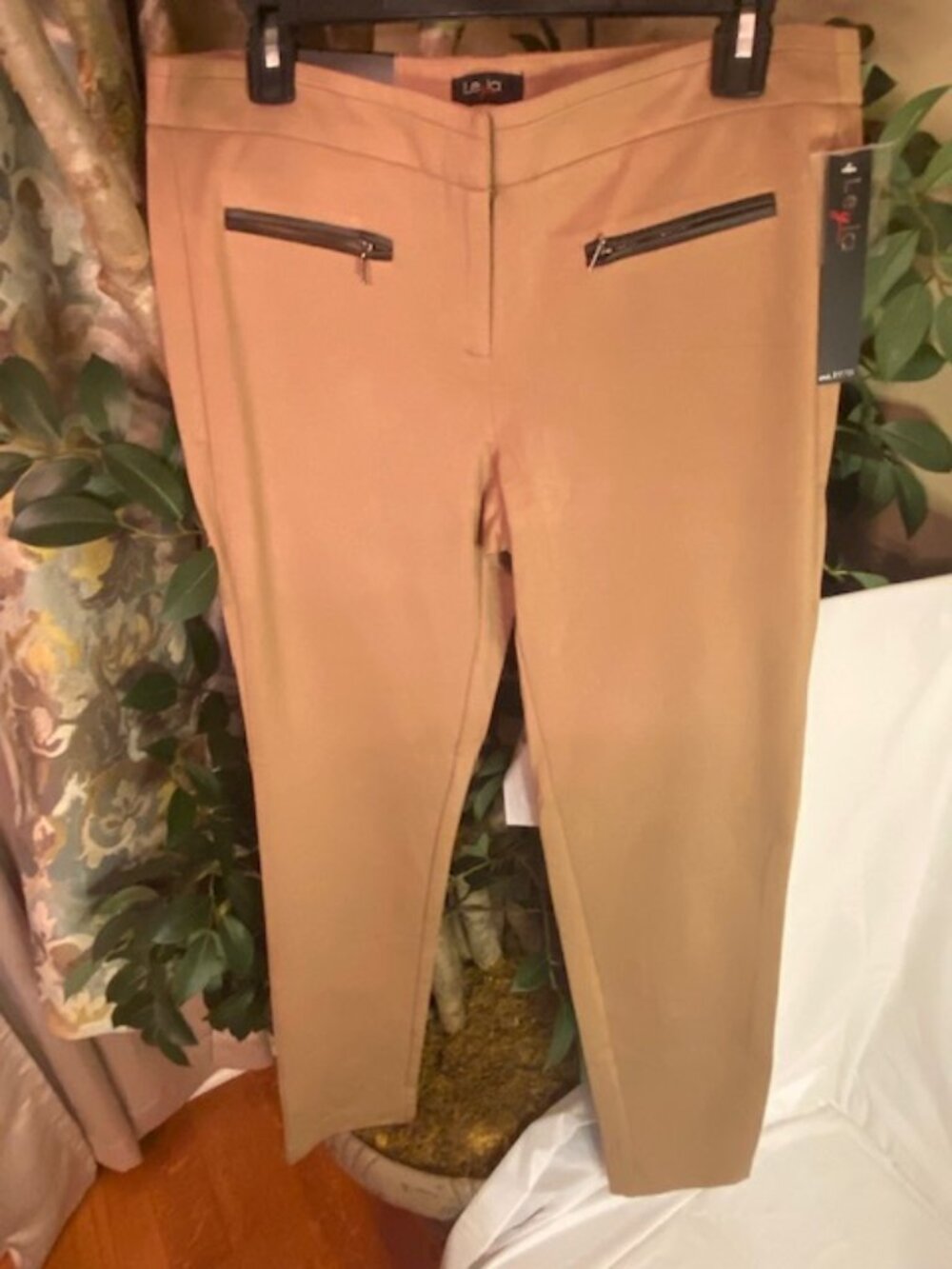 LeyLa Women's Slim Fit Ankle Pants - Camel/Tan, Size 10-NWT